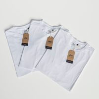DIRTS Herren vegan Slim T-Shirt 3er-Pack Weiß