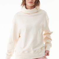 ORGANICATION Damen vegan Pullover Rollkragen Bio-Baumwolle Off-White