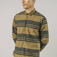 Brava Fabrics Herren vegan Barre Stripes Shirt Senf
