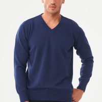 ORGANICATION Herren vegan Pullover V-Ausschnitt Blau