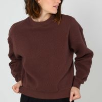 ThokkThokk Damen vegan Sweater Structured Deepmahogany