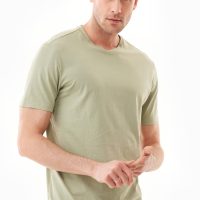 ORGANICATION Herren vegan T-Shirt Dunkelweiß Maulbeerblätter Grün