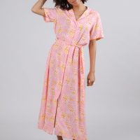 Brava Fabrics Damen vegan Langes Kleid Dizzy Pink