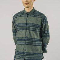Brava Fabrics Herren vegan Barre Stripes Shirt Khaki