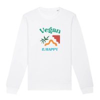 Oat Milk Club Damen vegan Sweatshirt Vegan & Happy Weiß