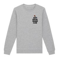 Oat Milk Club Damen vegan Sweatshirt Anti Social Veggie Club Grau