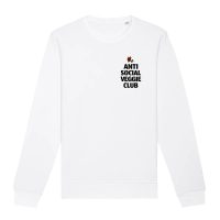Oat Milk Club Damen vegan Sweatshirt Anti Social Veggie Club Weiß
