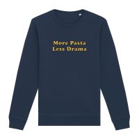 Oat Milk Club Damen vegan Sweatshirt More Pasta Less Drama Navy