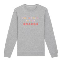 Oat Milk Club Damen vegan Sweatshirt Just Here For The Snacks Grau