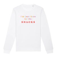 Oat Milk Club Damen vegan Sweatshirt Just Here For The Snacks Wit