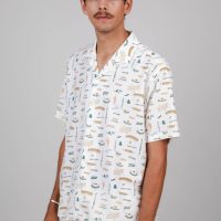 Brava Fabrics Herren vegan Hemd Sabrosa Aloha Weiß
