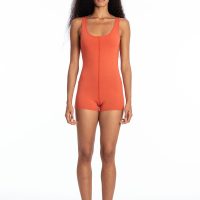 RAVENS VIEW IBIZA Damen vegan Mini Jumpsuit Leela Terracotta Orange