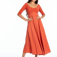 RAVENS VIEW IBIZA Damen vegan Kleid Monica Terracotta Orange