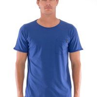 RAVENS VIEW IBIZA Herren vegan T-Shirt Rundhalsausschnitt Wild Pocket Klein Blau