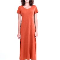 RAVENS VIEW IBIZA Damen vegan Kleid Uma Terracotta Orange
