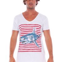 RAVENS VIEW IBIZA Herren vegan T-Shirt Shark Weiß