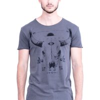 RAVENS VIEW IBIZA Herren vegan T-Shirt Buffalo Anthrazitgrau