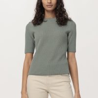 hessnatur Damen Pullover aus Bio-Baumwolle – grün –