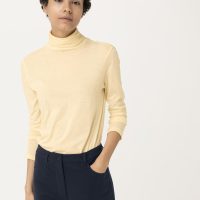 hessnatur Damen Rollkragenshirt aus Bio-Baumwolle – gelb –