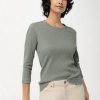 hessnatur Damen Shirt aus Bio-Baumwolle – grün –