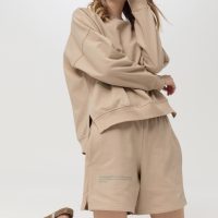 hessnatur Damen Shorts cradle to cradle aus Bio-Baumwolle – beige – Größe S