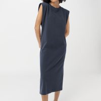 hessnatur Damen Sweat-Kleid BetterRecycling aus Bio-Baumwolle – blau –