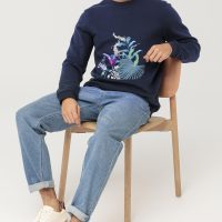 hessnatur Herren Sweater NAITO aus Bio-Baumwolle – blau –