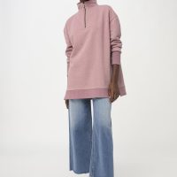 hessnatur Damen Sweatshirt BetterRecycling aus Bio-Baumwolle – rosa –