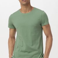 hessnatur Herren T-Shirt Zwirnjersey aus Bio-Baumwolle – grün –