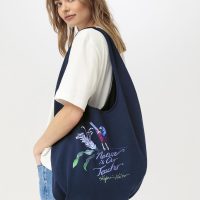 hessnatur Damen Tote Bag NAITO aus Bio-Baumwolle – blau – size