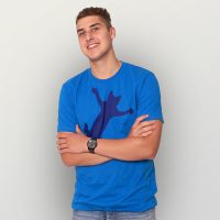 HANDGEDRUCKT „Klammerkatze“ Männer T-Shirt