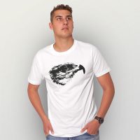 HANDGEDRUCKT „Falke“ Männer T-Shirt reine Biobaumwolle (kbA)