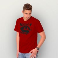 HANDGEDRUCKT „Waschbär“ Männer T-Shirt reine Biobaumwolle (kbA)