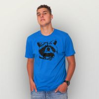 HANDGEDRUCKT „Waschbär“ Männer T-Shirt reine Biobaumwolle (kbA)