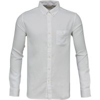 KnowledgeCotton Apparel Hemd – Small checked weaved garment dyed shirt – Bright White