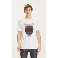 KnowledgeCotton Apparel T-Shirt ALDER Basic Tee mit Eulen Sunset Print