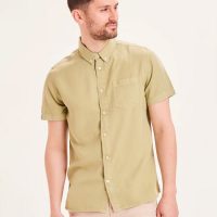 KnowledgeCotton Apparel LARCH Tencel – garment dyed SS custom fit- Hemd