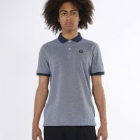 KnowledgeCotton Apparel Melange T-Shirt – Yarn dyed badge polo – aus Bio – Baumwolle