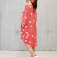 CORA happywear Damen Kleid aus Eukalyptus Faser „Carlotta“ rosa mit Allover print