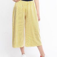 CORA happywear Damen Hose aus Eukalyptus Faser „Febe“ | gelber Streifen