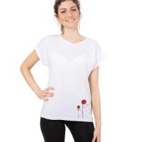 CORA happywear Damen T-Shirt aus Eukalyptus Faser „Laura“ | Rosen