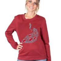 CORA happywear Damen Sweater „Dori“ aus Buchenholz Faser | Pfau