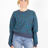 CORA happywear Damen Mini Sweater aus Bio-Baumwolle | Animalier