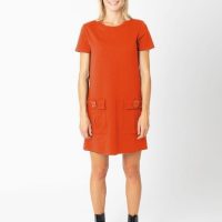 CORA happywear Damen Kleid aus Bio-Baumwolle „Marion“ I Molten Lava Rot