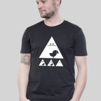 SILBERFISCHER Shirt Men Black „Achtung Birdy!“ white