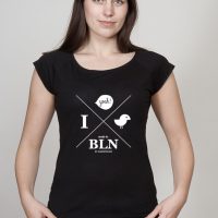 SILBERFISCHER Bambus Shirt Women Black „Hipster Yeah“