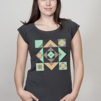 SILBERFISCHER Shirt Bamboo Raglan Shirt Women Charcoal „Squared“