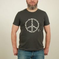 NATIVE SOULS Slub T-Shirt Herren – Peace – dark grey