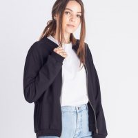 Degree Clothing Damen Bomberjacke aus Bio-Baumwolle – Sabbia – schwarz