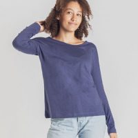Degree Clothing Damen Langarmshirt aus Bio-Baumwolle/Modal – Nero long – dunkelblau